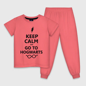 Детская пижама хлопок с принтом Keep calm and go to hogwarts. в Курске, 100% хлопок |  брюки и футболка прямого кроя, без карманов, на брюках мягкая резинка на поясе и по низу штанин
 | keep calm | сохраняйте спокойствие