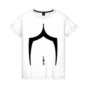 Женская футболка хлопок с принтом Спортивный рисунок (жен.) в Курске, 100% хлопок | прямой крой, круглый вырез горловины, длина до линии бедер, слегка спущенное плечо | 