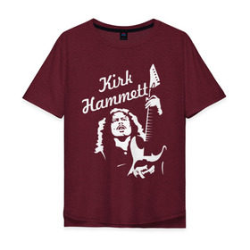 Мужская футболка хлопок Oversize с принтом Kirk Hammett (Metallica) в Курске, 100% хлопок | свободный крой, круглый ворот, “спинка” длиннее передней части | металлика