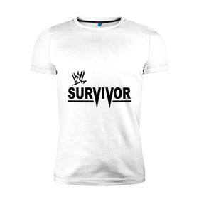 Мужская футболка премиум с принтом Survivor в Курске, 92% хлопок, 8% лайкра | приталенный силуэт, круглый вырез ворота, длина до линии бедра, короткий рукав | raw | raw live | survivor | wwe | wwe 13 | единоборства | реслинг | рестлинг | спорт