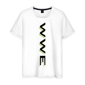 Мужская футболка хлопок с принтом WWE - вертикаль в Курске, 100% хлопок | прямой крой, круглый вырез горловины, длина до линии бедер, слегка спущенное плечо. | джон сина