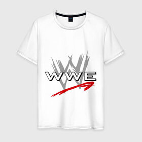 Мужская футболка хлопок с принтом WWE - горизонталь в Курске, 100% хлопок | прямой крой, круглый вырез горловины, длина до линии бедер, слегка спущенное плечо. | wrestling | wwe | бои без правил | реслинг | рестлинг | спорт