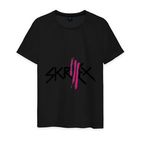 Мужская футболка хлопок с принтом Skrillex logo в Курске, 100% хлопок | прямой крой, круглый вырез горловины, длина до линии бедер, слегка спущенное плечо. | dub step | dubstep | skrilex | skrillex | даб степ | дабстеп | ди джей | диджей | музыка | скриллекс