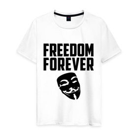 Мужская футболка хлопок с принтом Freedom forever в Курске, 100% хлопок | прямой крой, круглый вырез горловины, длина до линии бедер, слегка спущенное плечо. | freedom | freedom forever | виндета | свобода на всегда