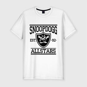 Мужская футболка премиум с принтом Snoopdogg в Курске, 92% хлопок, 8% лайкра | приталенный силуэт, круглый вырез ворота, длина до линии бедра, короткий рукав | snoopdogg | зарубежный рэп | музыка | рэп | снуп дог
