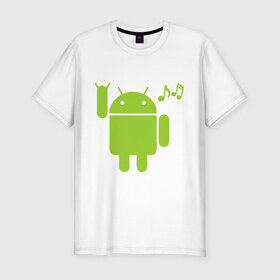 Мужская футболка премиум с принтом android dance в Курске, 92% хлопок, 8% лайкра | приталенный силуэт, круглый вырез ворота, длина до линии бедра, короткий рукав | android | андроид