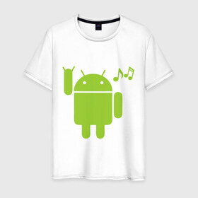 Мужская футболка хлопок с принтом android dance в Курске, 100% хлопок | прямой крой, круглый вырез горловины, длина до линии бедер, слегка спущенное плечо. | android | андроид