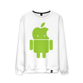 Мужской свитшот хлопок с принтом Android Applehead в Курске, 100% хлопок |  | android | apple | админам | андроид | для админов | эпл