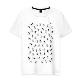 Мужская футболка хлопок с принтом Армия мурашей в Курске, 100% хлопок | прямой крой, круглый вырез горловины, длина до линии бедер, слегка спущенное плечо. | армия мураьев | муравьи | насекомые