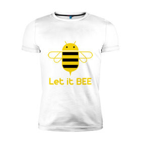 Мужская футболка премиум с принтом Android - Let It Bee в Курске, 92% хлопок, 8% лайкра | приталенный силуэт, круглый вырез ворота, длина до линии бедра, короткий рукав | 
