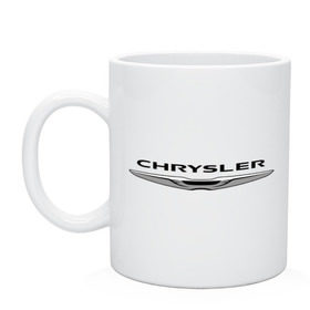 Кружка с принтом Chrysler лого в Курске, керамика | объем — 330 мл, диаметр — 80 мм. Принт наносится на бока кружки, можно сделать два разных изображения | chrysler | краислер | логотип chrysler | логотип краислер