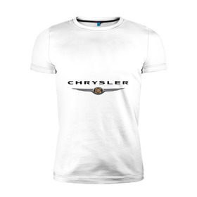 Мужская футболка премиум с принтом Chrysler logo в Курске, 92% хлопок, 8% лайкра | приталенный силуэт, круглый вырез ворота, длина до линии бедра, короткий рукав | chrysler | автомобиль chrysler | автомобиль краислер | краислер | логотип chrysler | логотип краислер