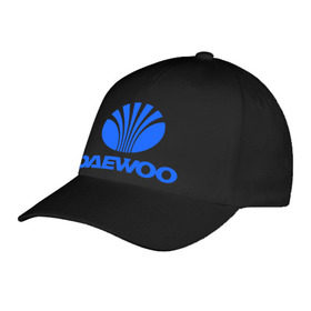 Бейсболка с принтом Logo daewoo в Курске, 100% хлопок | классический козырек, металлическая застежка-регулятор размера | daewoo | автомобиль daewoo | автомобиль дейву | дайву | логотип daewoo | логотип дайву | логотип дейву