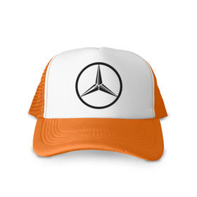 Кепка тракер с сеткой с принтом Mercedes-Benz logo в Курске, трикотажное полотно; задняя часть — сетка | длинный козырек, универсальный размер, пластиковая застежка | Тематика изображения на принте: mercedes | mercedes benz | логотип mercedes | логотип mercedes benz | логотип мерседерс бенс | мерен | мерседерс | мерседерс бенс