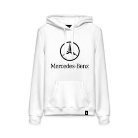 Женская толстовка хлопок с принтом Logo Mercedes-Benz в Курске, френч-терри, мягкий теплый начес внутри (100% хлопок) | карман-кенгуру, эластичные манжеты и нижняя кромка, капюшон с подкладом и шнурком | mercedes | mercedes benz | логотип mercedes | логотип mercedes benz | логотип мерседерс бенс | мерен | мерседерс | мерседерс бенс