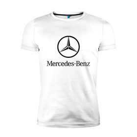 Мужская футболка премиум с принтом Logo Mercedes-Benz в Курске, 92% хлопок, 8% лайкра | приталенный силуэт, круглый вырез ворота, длина до линии бедра, короткий рукав | mercedes | mercedes benz | логотип mercedes | логотип mercedes benz | логотип мерседерс бенс | мерен | мерседерс | мерседерс бенс