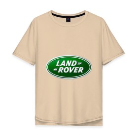 Мужская футболка хлопок Oversize с принтом Logo Land Rover в Курске, 100% хлопок | свободный крой, круглый ворот, “спинка” длиннее передней части | Тематика изображения на принте: land rove | автомобиль land rove | автомобиль ланд ровер | ланд ровер