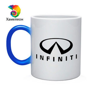 Кружка хамелеон с принтом Infiniti logo в Курске, керамика | меняет цвет при нагревании, емкость 330 мл | Тематика изображения на принте: infiniti автомобиль | автомобиль инфинити | инфинити | логотип infiniti | логотип инфинити