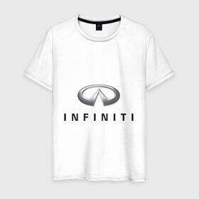 Мужская футболка хлопок с принтом Logo Infiniti в Курске, 100% хлопок | прямой крой, круглый вырез горловины, длина до линии бедер, слегка спущенное плечо. | Тематика изображения на принте: infiniti автомобиль | автомобиль инфинити | инфинити | логотип infiniti | логотип инфинити