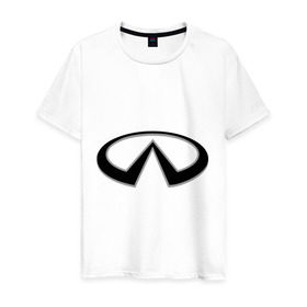 Мужская футболка хлопок с принтом Значок Infiniti в Курске, 100% хлопок | прямой крой, круглый вырез горловины, длина до линии бедер, слегка спущенное плечо. | Тематика изображения на принте: infiniti автомобиль | автомобиль инфинити | инфинити | логотип infiniti | логотип инфинити