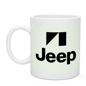 Кружка с принтом Jeep logo в Курске, керамика | объем — 330 мл, диаметр — 80 мм. Принт наносится на бока кружки, можно сделать два разных изображения | Тематика изображения на принте: jeep | автомобиль jeep | автомобиль джип | джип | логотип jeep | логотип джип