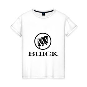 Женская футболка хлопок с принтом Buick logo в Курске, 100% хлопок | прямой крой, круглый вырез горловины, длина до линии бедер, слегка спущенное плечо | 