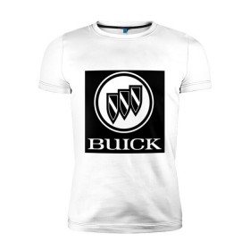 Мужская футболка премиум с принтом Buick лого в Курске, 92% хлопок, 8% лайкра | приталенный силуэт, круглый вырез ворота, длина до линии бедра, короткий рукав | buick | автомобиль buick | логотип buick
