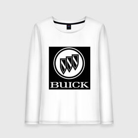 Женский лонгслив хлопок с принтом Buick лого в Курске, 100% хлопок |  | buick | автомобиль buick | логотип buick