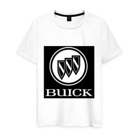 Мужская футболка хлопок с принтом Buick лого в Курске, 100% хлопок | прямой крой, круглый вырез горловины, длина до линии бедер, слегка спущенное плечо. | buick | автомобиль buick | логотип buick