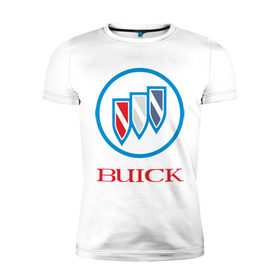 Мужская футболка премиум с принтом Logo buick в Курске, 92% хлопок, 8% лайкра | приталенный силуэт, круглый вырез ворота, длина до линии бедра, короткий рукав | buick | автомобиль buick | логотип buick