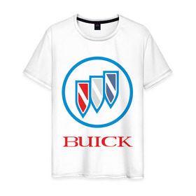Мужская футболка хлопок с принтом Logo buick в Курске, 100% хлопок | прямой крой, круглый вырез горловины, длина до линии бедер, слегка спущенное плечо. | buick | автомобиль buick | логотип buick