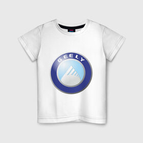 Детская футболка хлопок с принтом Geely logo в Курске, 100% хлопок | круглый вырез горловины, полуприлегающий силуэт, длина до линии бедер | geely | автомобиль geely | автомобиль джили | джили | логотип geely | логотип джили