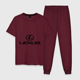 Мужская пижама хлопок с принтом Lexus logo в Курске, 100% хлопок | брюки и футболка прямого кроя, без карманов, на брюках мягкая резинка на поясе и по низу штанин
 | lexus | автобренды | автолюбителям | бренд | лексус | логотип