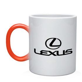 Кружка хамелеон с принтом Lexus logo в Курске, керамика | меняет цвет при нагревании, емкость 330 мл | Тематика изображения на принте: lexus | автобренды | автолюбителям | бренд | лексус | логотип