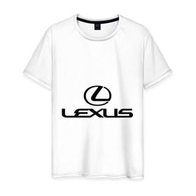 Мужская футболка хлопок с принтом Lexus logo в Курске, 100% хлопок | прямой крой, круглый вырез горловины, длина до линии бедер, слегка спущенное плечо. | lexus | автобренды | автолюбителям | бренд | лексус | логотип