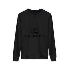 Женский свитшот хлопок с принтом Lexus logo в Курске, 100% хлопок | прямой крой, круглый вырез, на манжетах и по низу широкая трикотажная резинка  | lexus | автобренды | автолюбителям | бренд | лексус | логотип