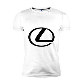 Мужская футболка премиум с принтом Logo lexus в Курске, 92% хлопок, 8% лайкра | приталенный силуэт, круглый вырез ворота, длина до линии бедра, короткий рукав | lexus | автобренды | автолюбителям | бренд | лексус | логотип
