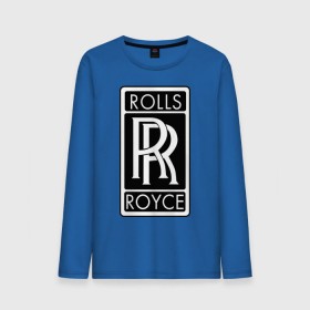Мужской лонгслив хлопок с принтом Rolls-Royce в Курске, 100% хлопок |  | rolls royce | rr | автобренды | автолюбителям | бренд | логотип | ролл ройс | ролс ройс