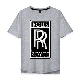 Мужская футболка хлопок Oversize с принтом Rolls-Royce в Курске, 100% хлопок | свободный крой, круглый ворот, “спинка” длиннее передней части | rolls royce | rr | автобренды | автолюбителям | бренд | логотип | ролл ройс | ролс ройс