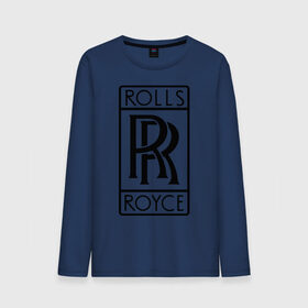Мужской лонгслив хлопок с принтом Rolls-Royce logo в Курске, 100% хлопок |  | rolls royce | rr | автобренды | автолюбителям | бренд | логотип | ролл ройс | ролс ройс