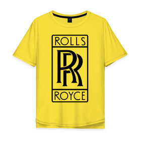 Мужская футболка хлопок Oversize с принтом Rolls-Royce logo в Курске, 100% хлопок | свободный крой, круглый ворот, “спинка” длиннее передней части | rolls royce | rr | автобренды | автолюбителям | бренд | логотип | ролл ройс | ролс ройс