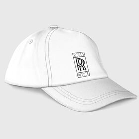 Бейсболка с принтом Rolls-Royce logo в Курске, 100% хлопок | классический козырек, металлическая застежка-регулятор размера | rolls royce | rr | автобренды | автолюбителям | бренд | логотип | ролл ройс | ролс ройс
