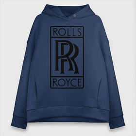 Женское худи Oversize хлопок с принтом Rolls-Royce logo в Курске, френч-терри — 70% хлопок, 30% полиэстер. Мягкий теплый начес внутри —100% хлопок | боковые карманы, эластичные манжеты и нижняя кромка, капюшон на магнитной кнопке | rolls royce | rr | автобренды | автолюбителям | бренд | логотип | ролл ройс | ролс ройс