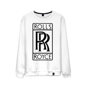 Мужской свитшот хлопок с принтом Rolls-Royce logo в Курске, 100% хлопок |  | Тематика изображения на принте: rolls royce | rr | автобренды | автолюбителям | бренд | логотип | ролл ройс | ролс ройс