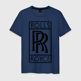 Мужская футболка хлопок с принтом Rolls-Royce logo в Курске, 100% хлопок | прямой крой, круглый вырез горловины, длина до линии бедер, слегка спущенное плечо. | Тематика изображения на принте: rolls royce | rr | автобренды | автолюбителям | бренд | логотип | ролл ройс | ролс ройс