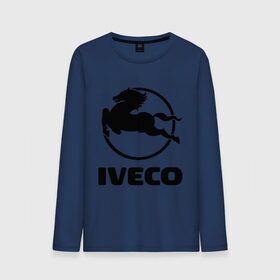 Мужской лонгслив хлопок с принтом Iveco в Курске, 100% хлопок |  | Тематика изображения на принте: iveco | автобренды | автолюбителям | бренд | ивеко | логотип