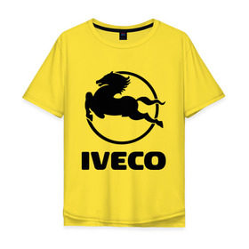 Мужская футболка хлопок Oversize с принтом Iveco в Курске, 100% хлопок | свободный крой, круглый ворот, “спинка” длиннее передней части | iveco | автобренды | автолюбителям | бренд | ивеко | логотип