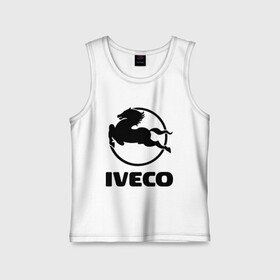 Детская майка хлопок с принтом Iveco в Курске,  |  | Тематика изображения на принте: iveco | автобренды | автолюбителям | бренд | ивеко | логотип