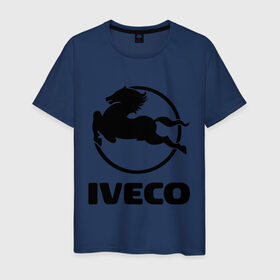 Мужская футболка хлопок с принтом Iveco в Курске, 100% хлопок | прямой крой, круглый вырез горловины, длина до линии бедер, слегка спущенное плечо. | iveco | автобренды | автолюбителям | бренд | ивеко | логотип