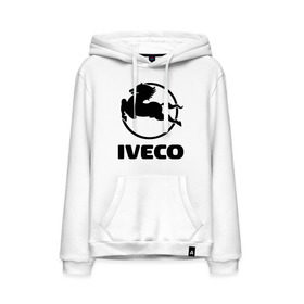 Мужская толстовка хлопок с принтом Iveco в Курске, френч-терри, мягкий теплый начес внутри (100% хлопок) | карман-кенгуру, эластичные манжеты и нижняя кромка, капюшон с подкладом и шнурком | Тематика изображения на принте: iveco | автобренды | автолюбителям | бренд | ивеко | логотип